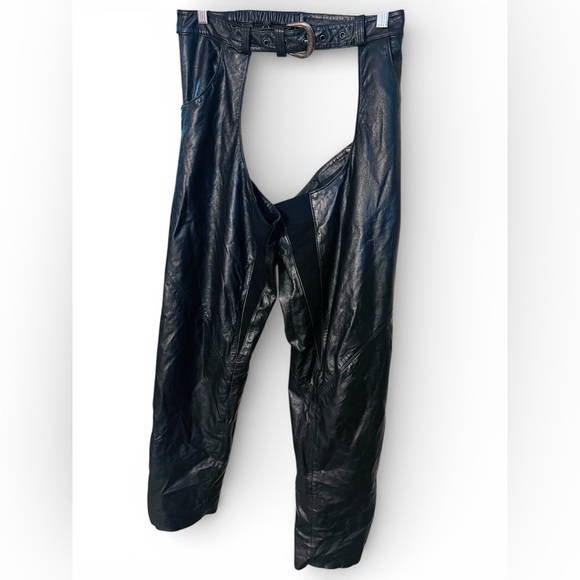 Harley-Davidson Black leather chaps. Small - Picture 2 of 11